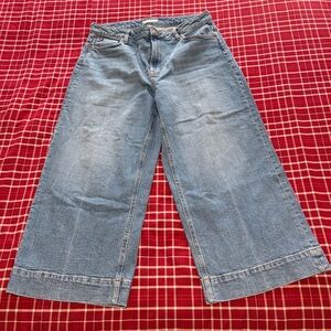 TOMMY HILFIGER High Rise Wide Leg Crop Jeans